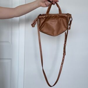 Madewell Cognac Leather Drawstring Crossbody